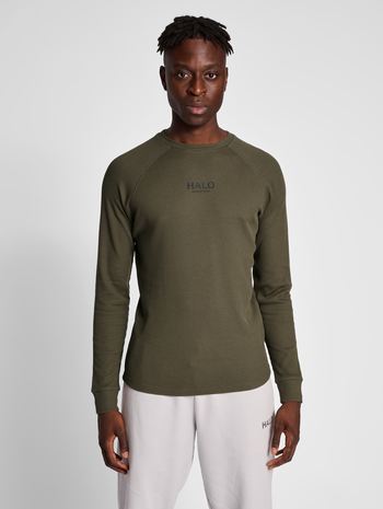 HALO WAFFLE LONGSLEEVE, MAJOR BROWN, model