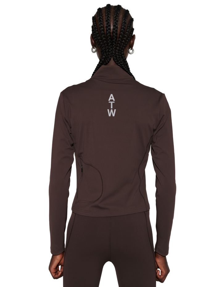 HALO WOMENS TRAINING ZIP SHIRT, BRACKEN, model