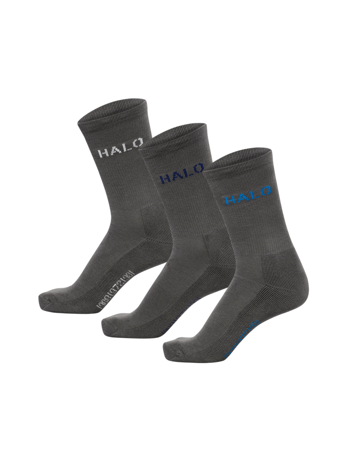 HALO COTTON LOGO SOCKS, GUNMETAL, packshot