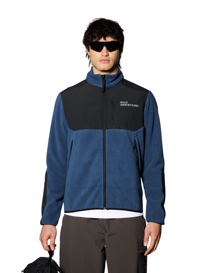 HALO BLOCKED ZIP FLEECE, SARGASSO SEA, model