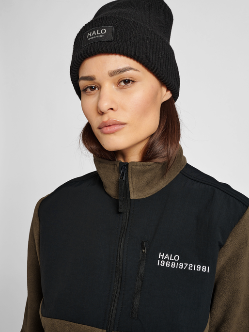HALO BLOCKED ZIP FLEECE, MAJOR BROWN, model