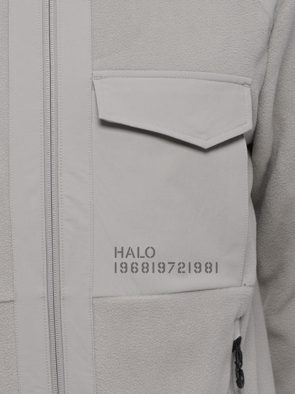 HALO PANELED FLEECE JACKET, MOURNING DOVE, packshot