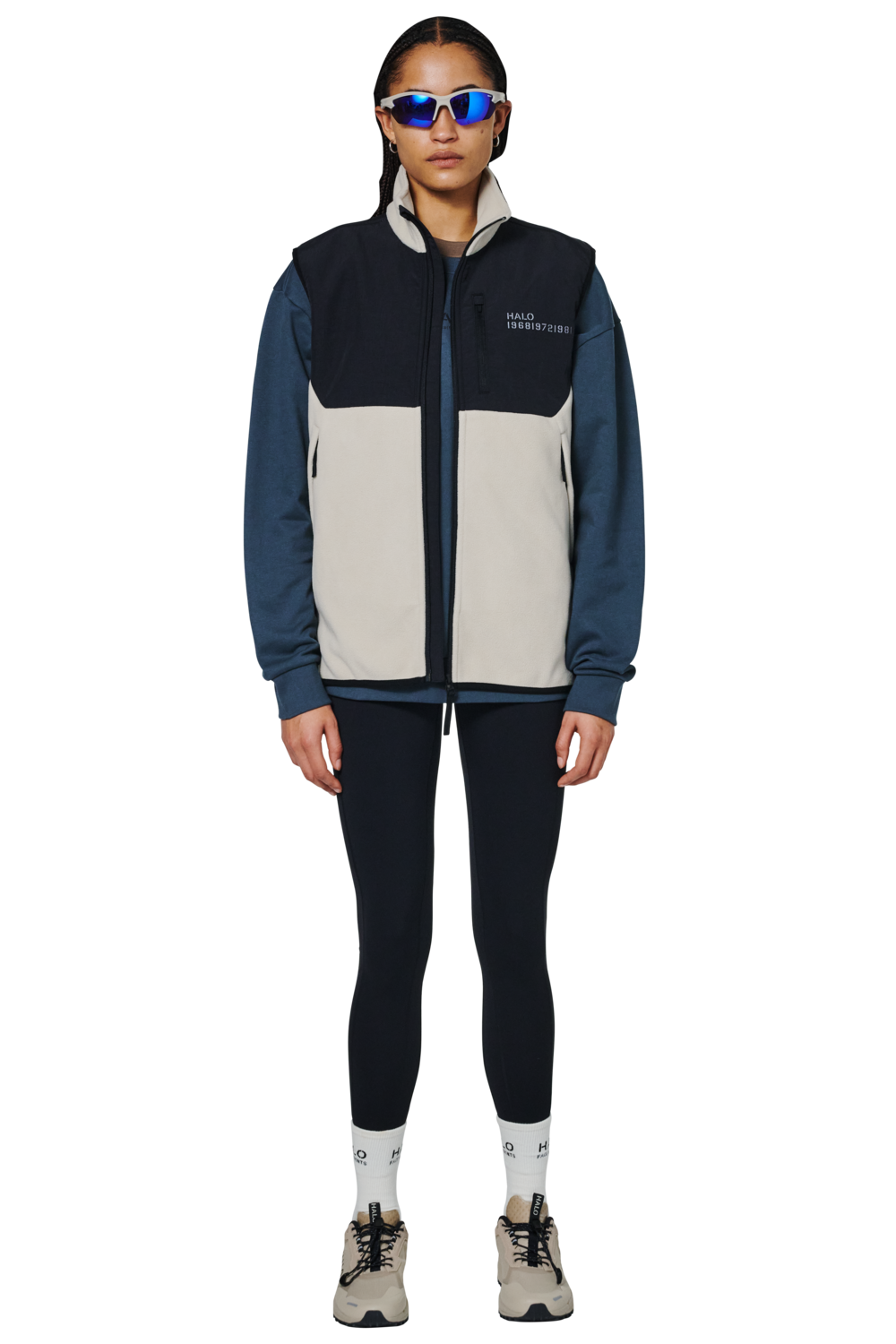 HALO BLOCKED FLEECE VEST, SILVER LINING, packshot