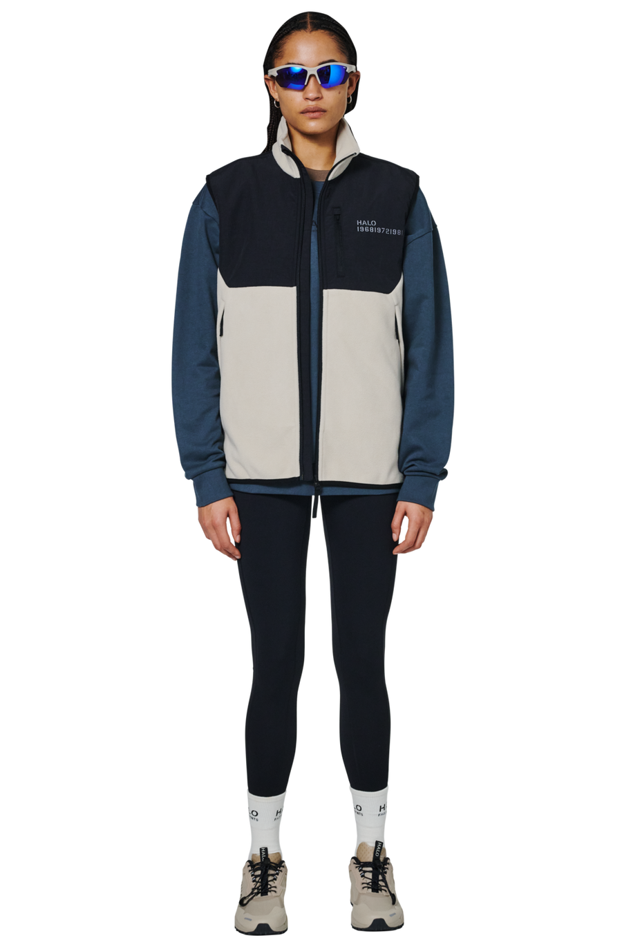 HALO BLOCKED FLEECE VEST, SILVER LINING, packshot