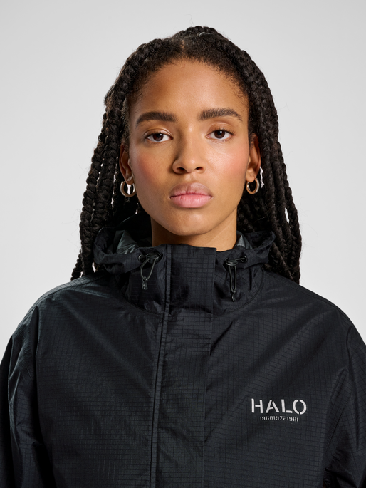 HALO BLOCKED SHELL JACKET, BLACK, model