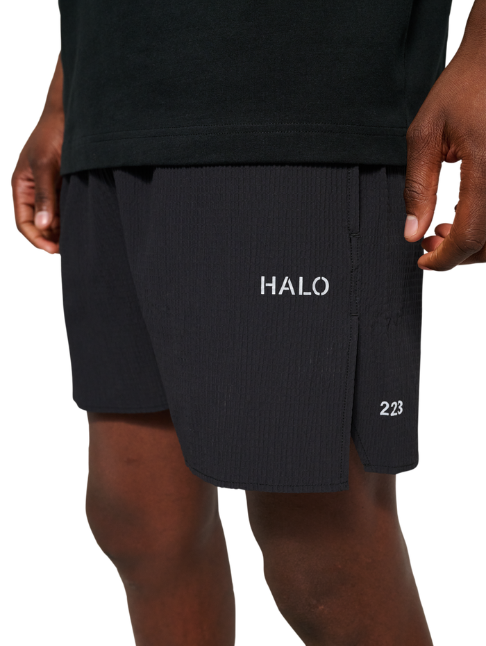 HALO WAFFLE TECH SHORTS, BLACK, model