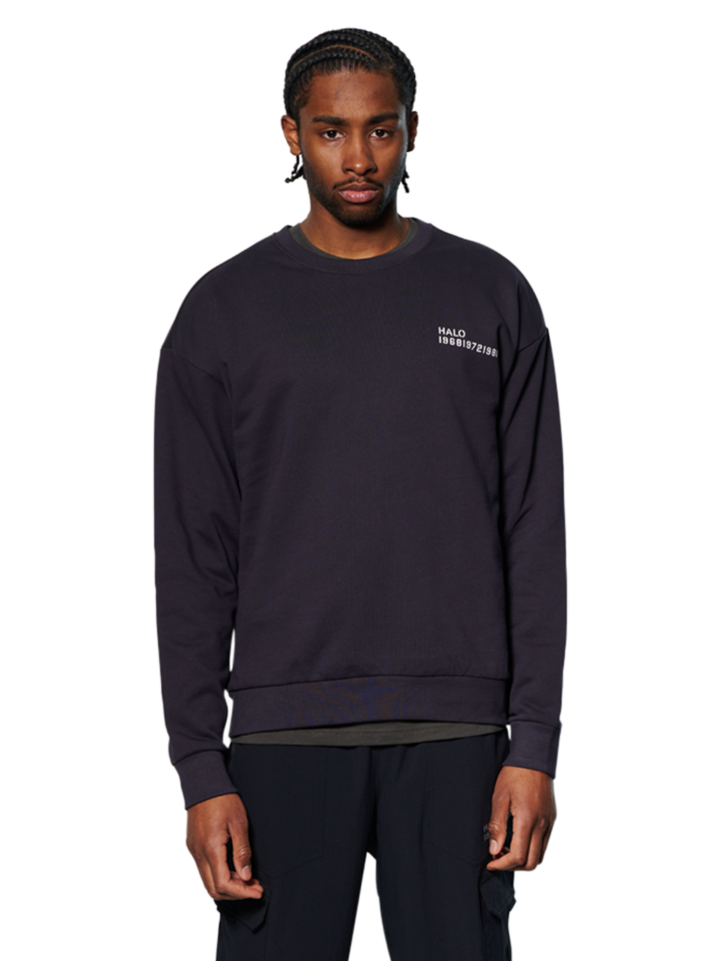 HALO LOGO GRAPHIC CREW, DEEP WELL, model