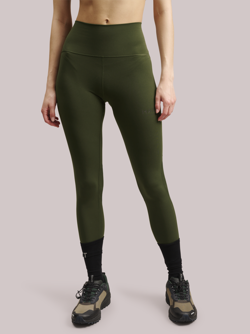 HALO WOMENS HIGHRISE TIGHTS, FOREST NIGHT, model