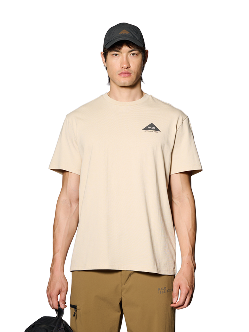 HALO ALTITUDE T-SHIRT, OYSTER GRAY, model