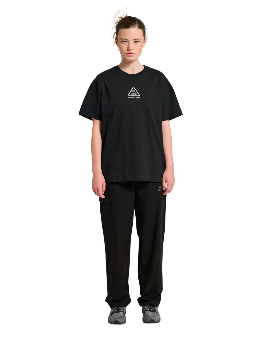 HALO GRAPHIC T-SHIRT, BLACK/OLIVE DRAB, model
