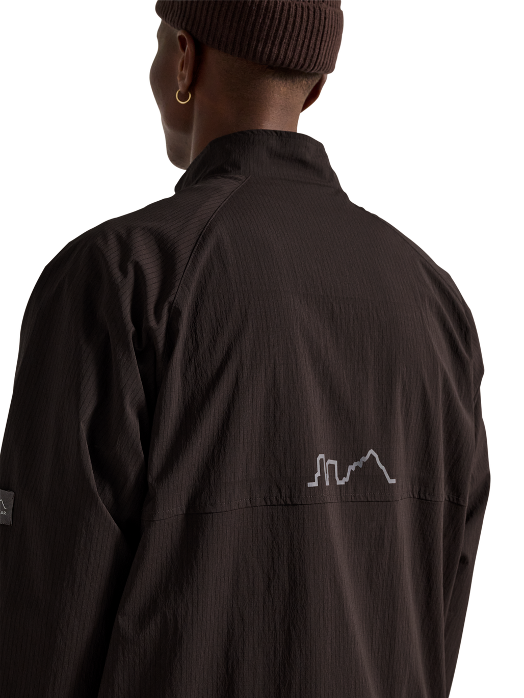 HALO STEEL JACKET, CHOCOLATE TORTE, model
