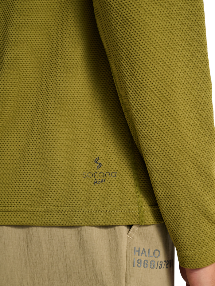 HALO SORONA HALF ZIP, OLIVE DRAB, model