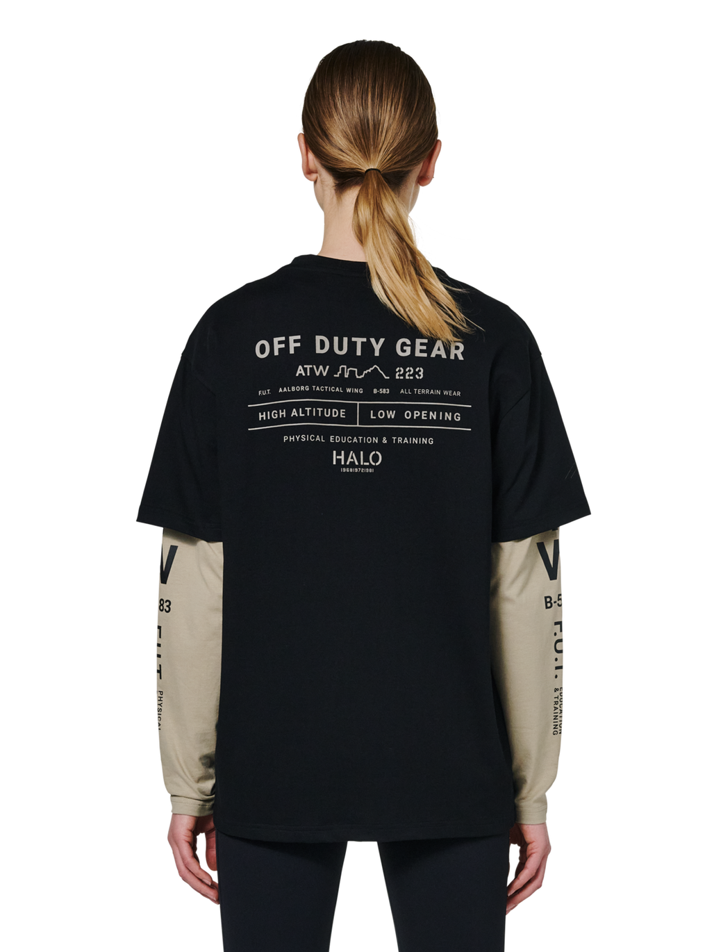 HALO GRAPHIC T-SHIRT, BLACK/SENECA ROCK/SR, model