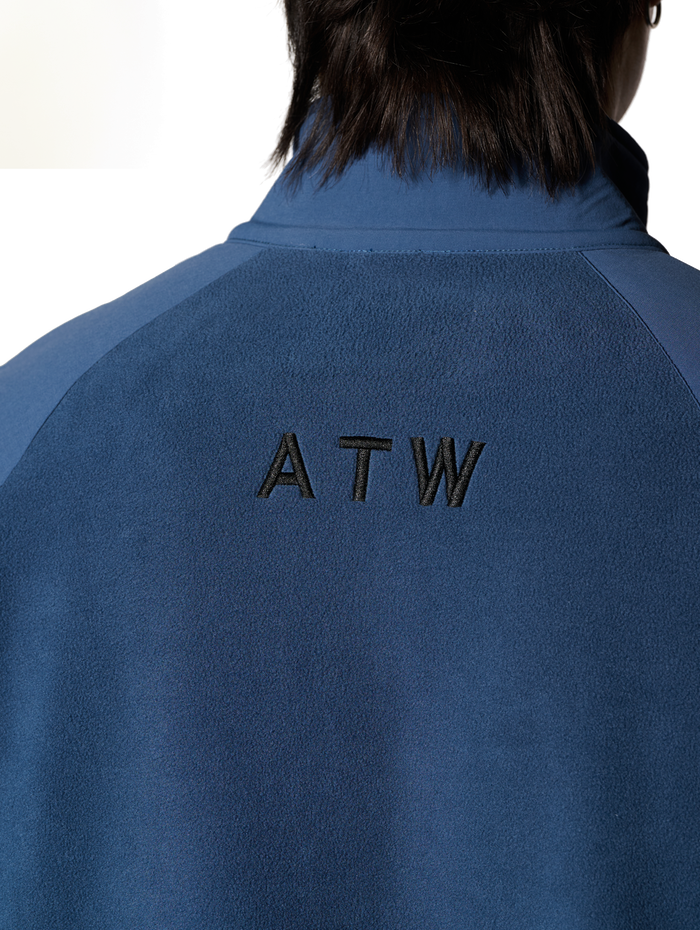 HALO PANELED FLEECE JACKET, SARGASSO SEA, model