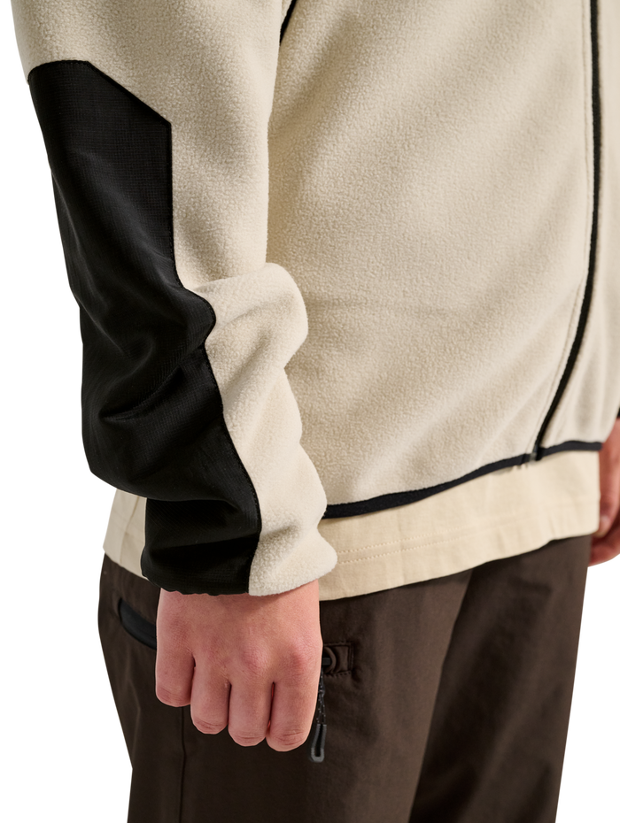 HALO BLOCKED ZIP FLEECE, OYSTER GRAY, model