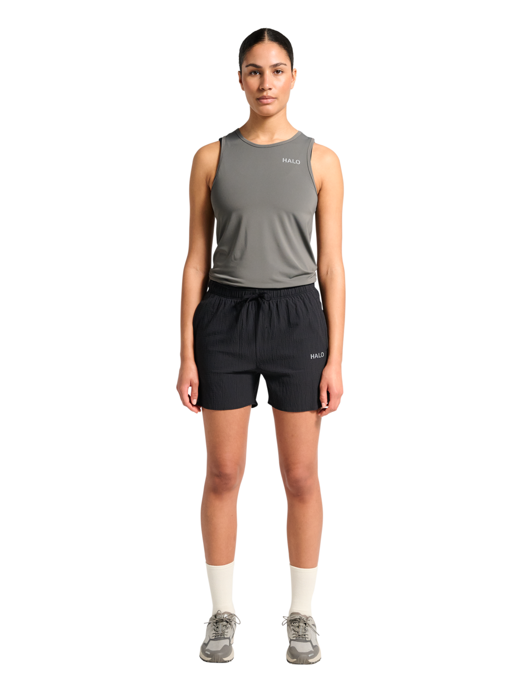 HALO WAFFLE TECH SHORTS, BLACK, model