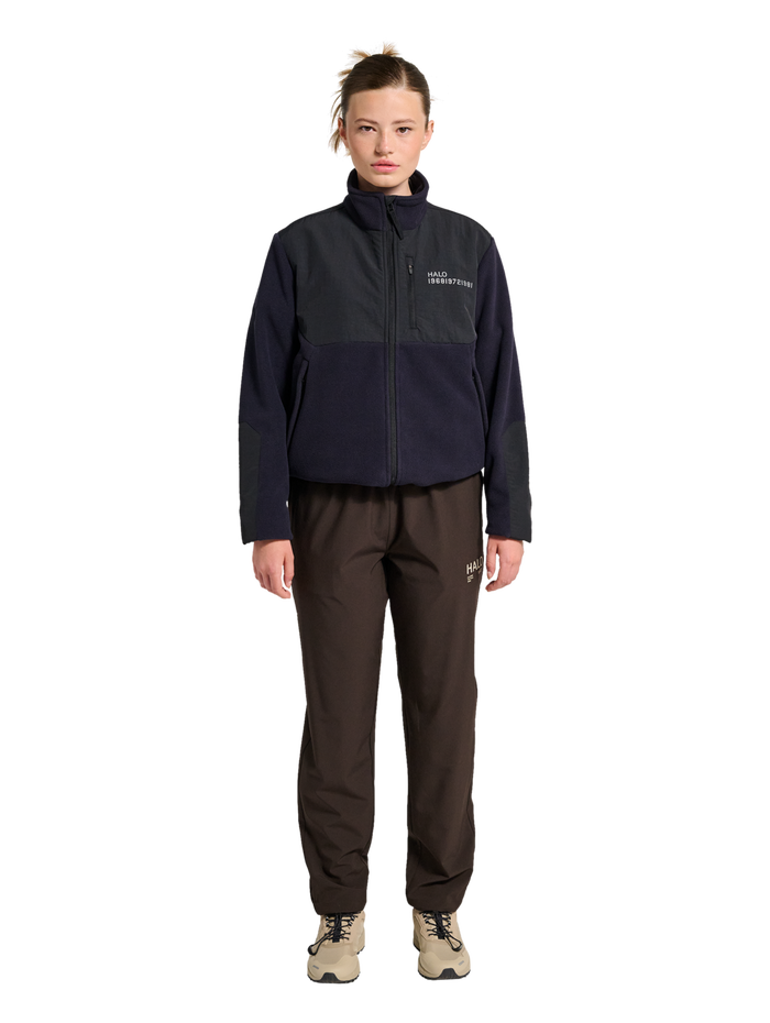 HALO BLOCKED ZIP FLEECE, DEEP WELL, model