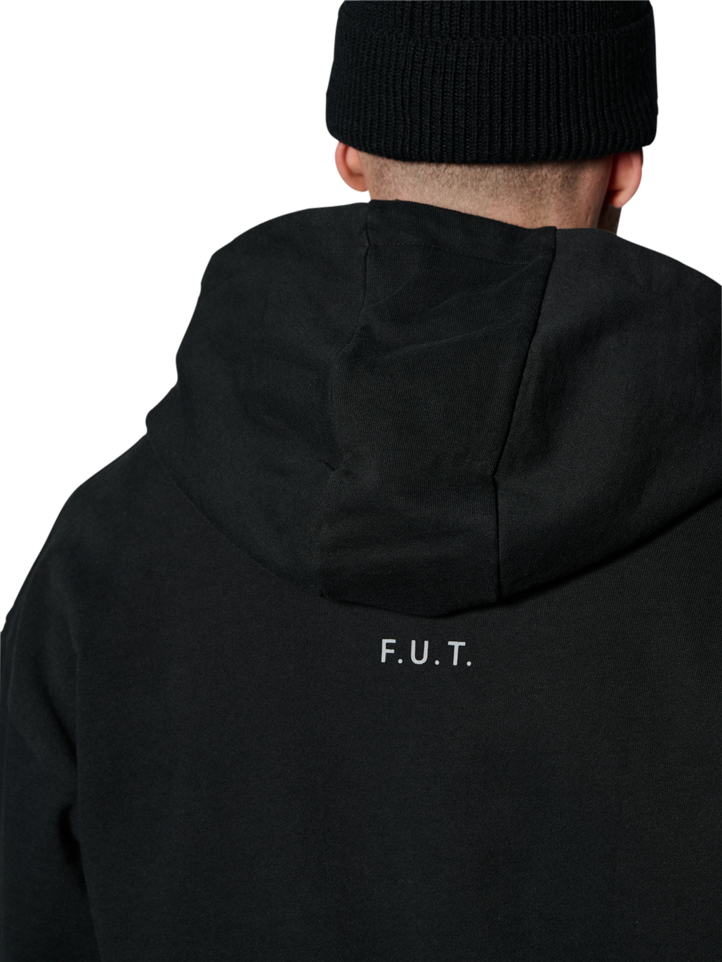 HALO ESSENTIAL HOODIE, BLACK, model