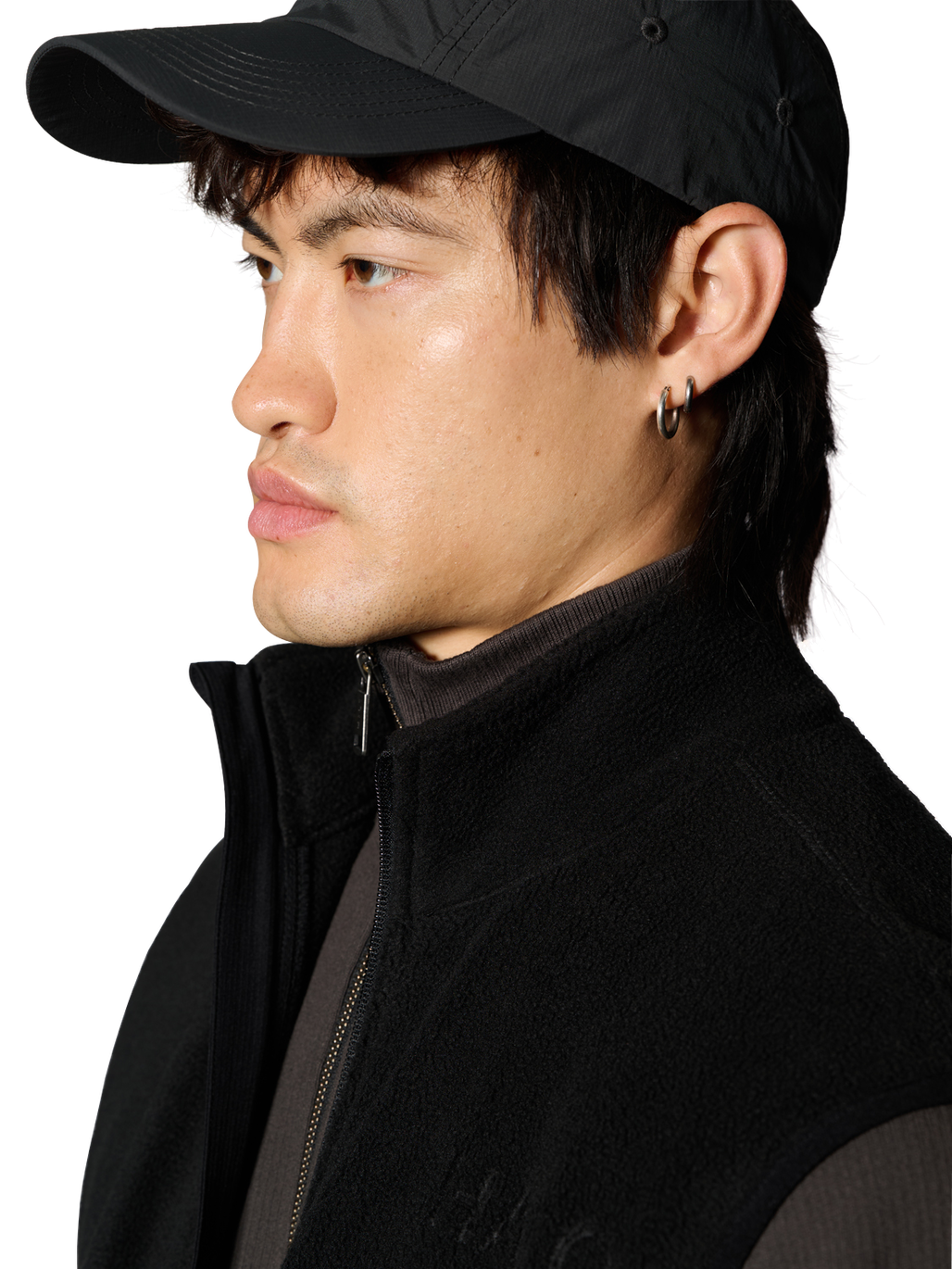 HALO ATW TEDDY FLEECE VEST, BLACK, model