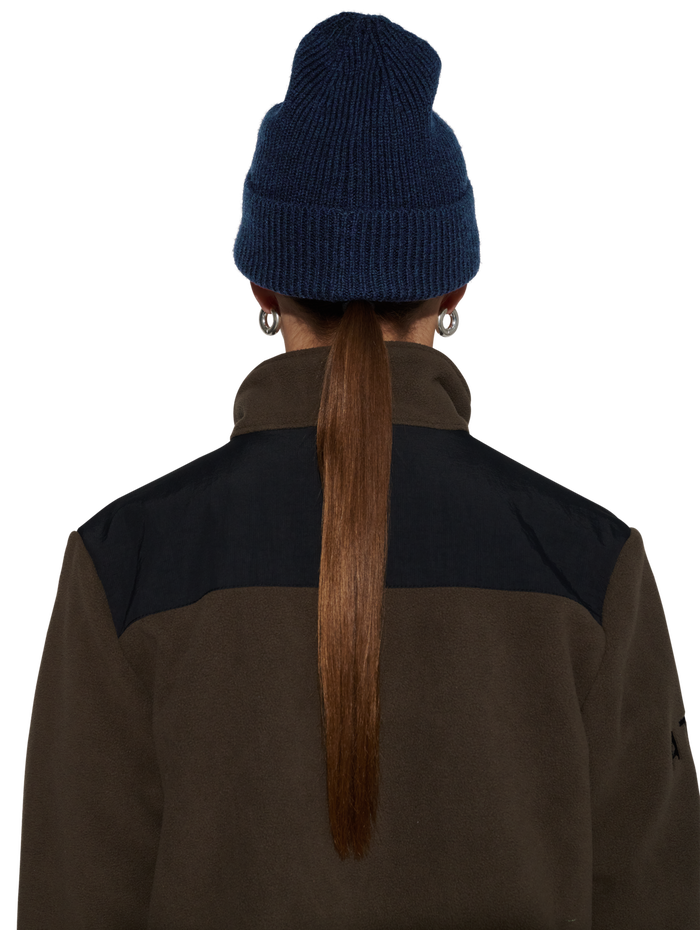 HALO WOOL MIX BEANIE, DARK SAPPHIRE, model