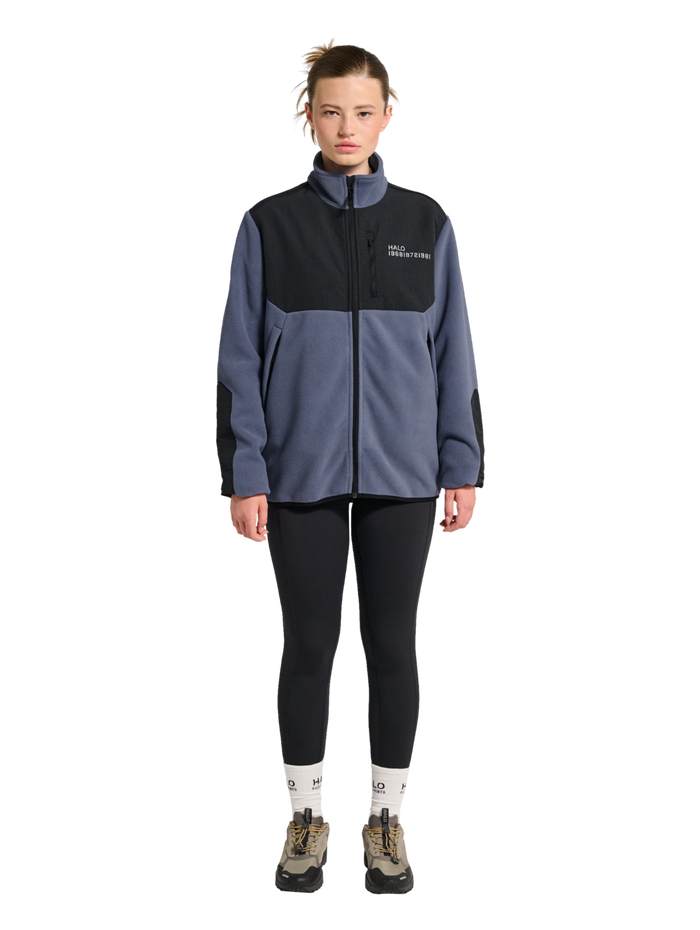 HALO BLOCKED ZIP FLEECE, GRISAILLE, model
