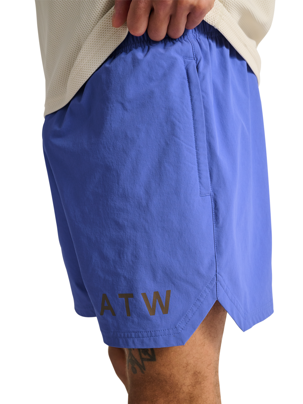 HALO SHORTS, BAJA BLUE, model