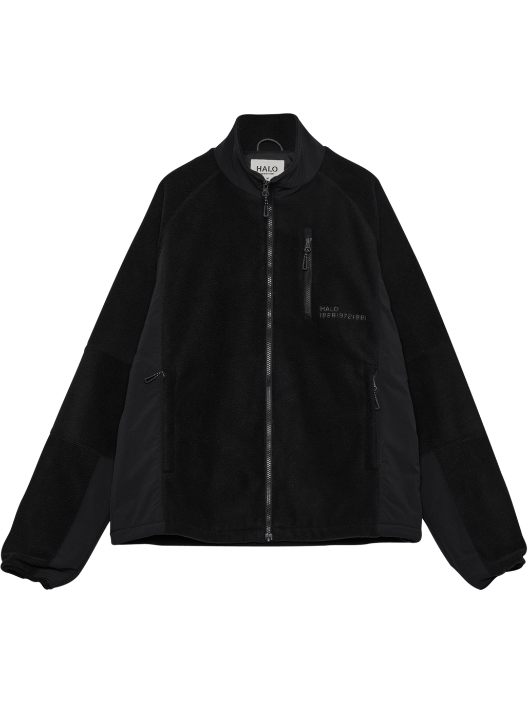 HALO WINDPROOF TEDDYFLEECE JACKET, BLACK, packshot