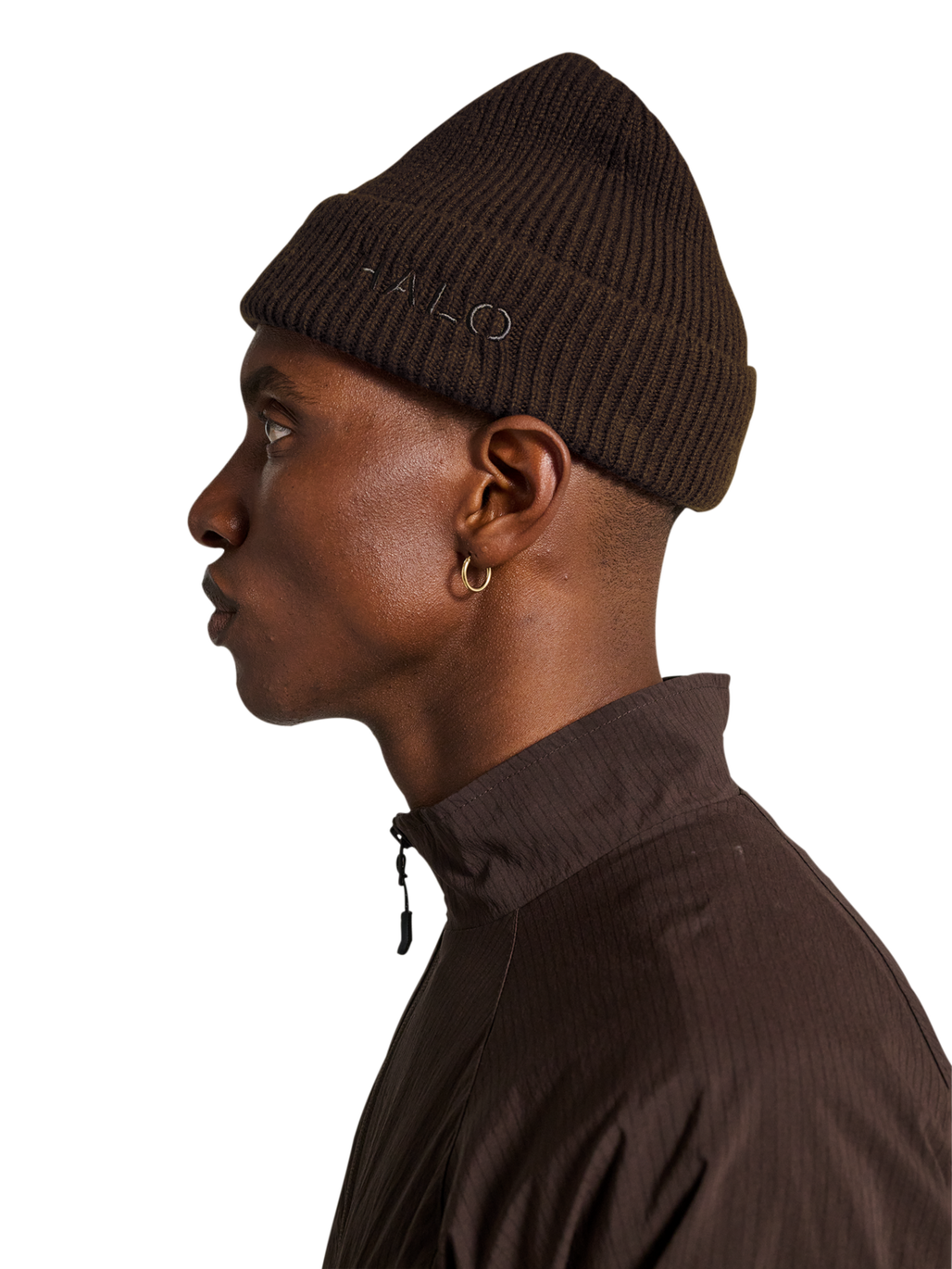HALO  WOOL RIB BEANIE, BRACKEN, model