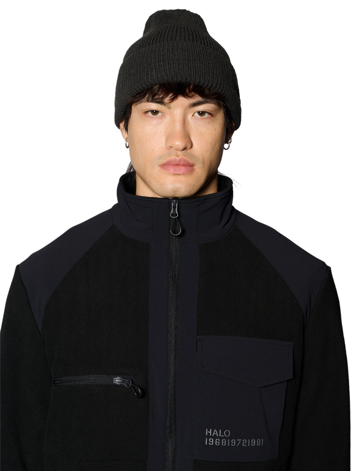 HALO WOOL MIX BEANIE, RAVEN, model