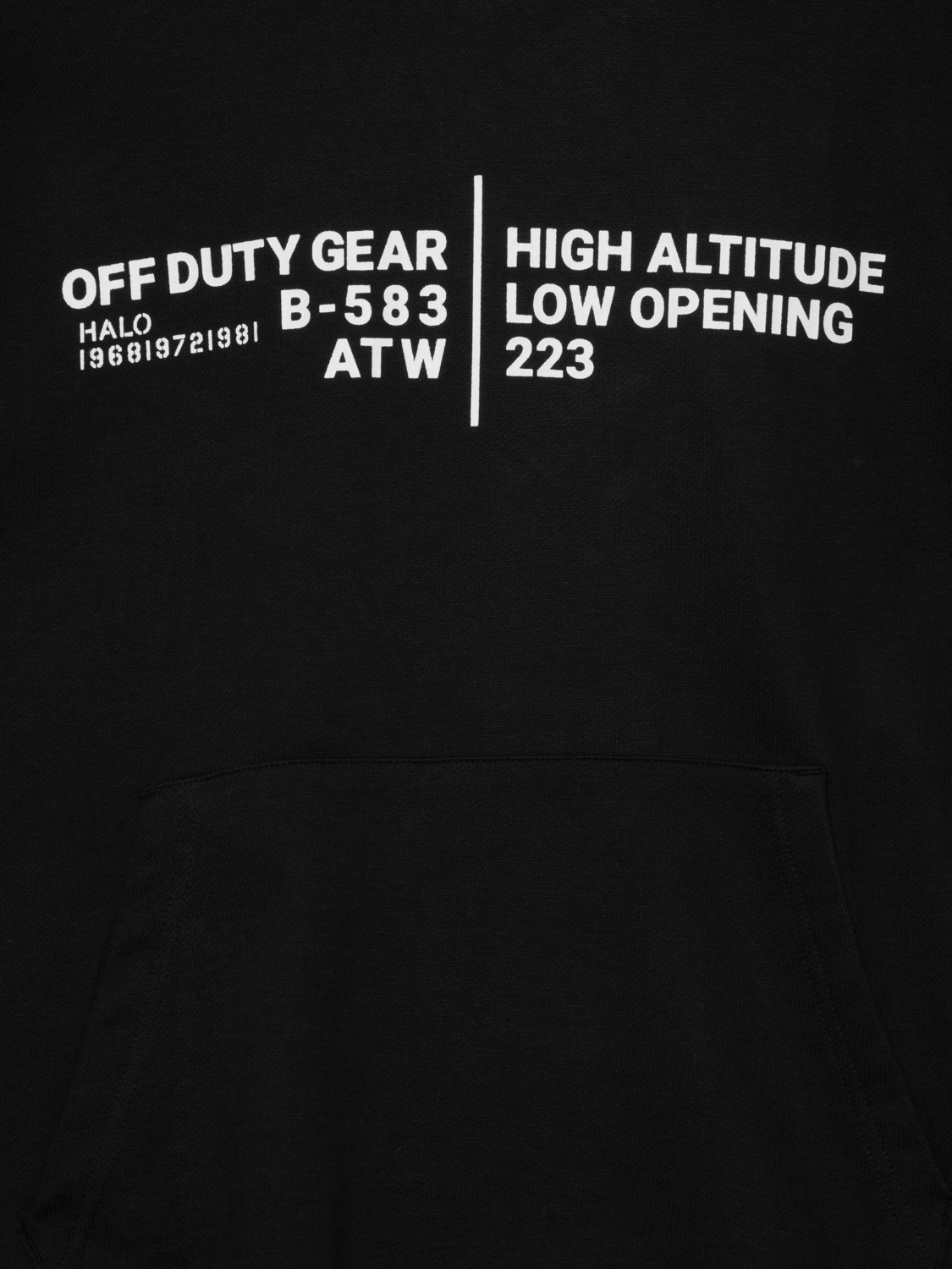 HALO GRAPHIC BOXY HOODIE, BLACK, packshot