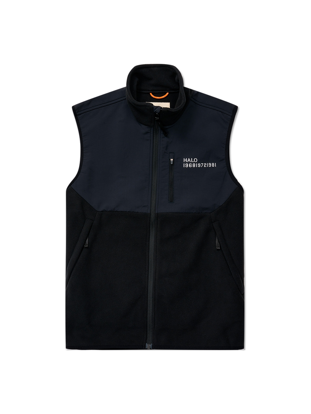 HALO BLOCKED FLEECE VEST, BLACK, packshot