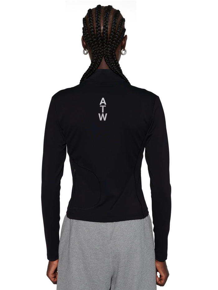 HALO WOMENS TRAINING ZIP SHIRT, BLACK, model