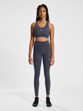 HALO WOMENS BRATOP, EBONY, model