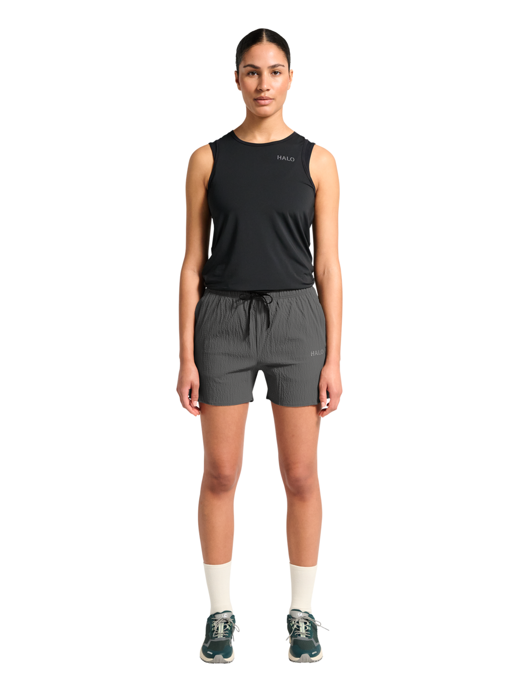 HALO WAFFLE TECH SHORTS, GUNMETAL, model