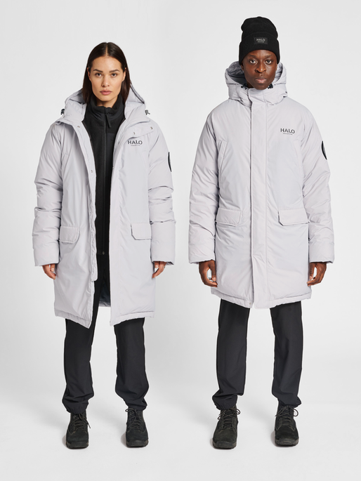 HALO DOWN COAT, HARBOR MIST, model