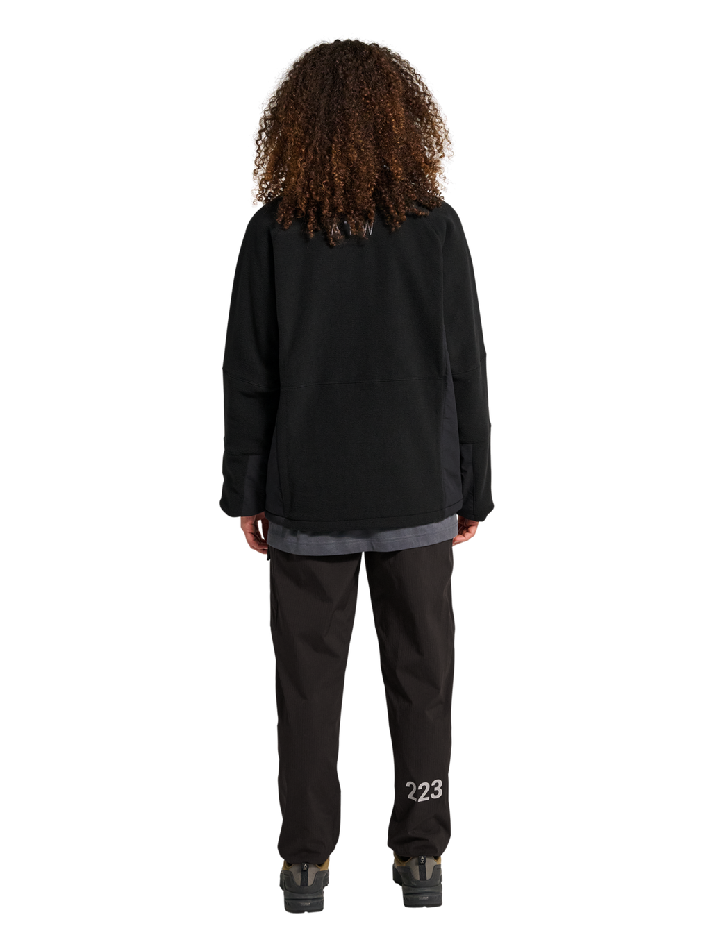 HALO WINDPROOF TEDDYFLEECE JACKET, BLACK, model