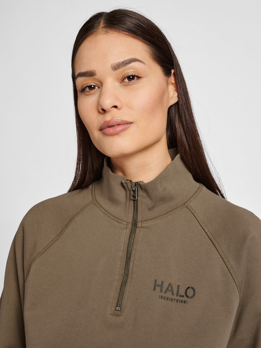 HALO COTTON HALFZIP, MAJOR BROWN, model