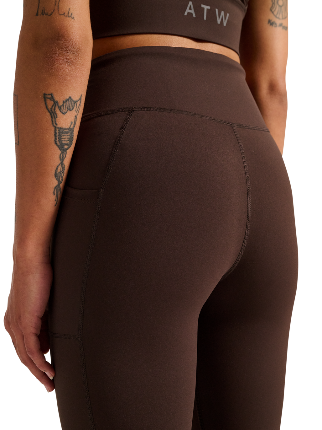 HALO WOMEN TRAINING TIGHTS, CHOCOLATE TORTE, model