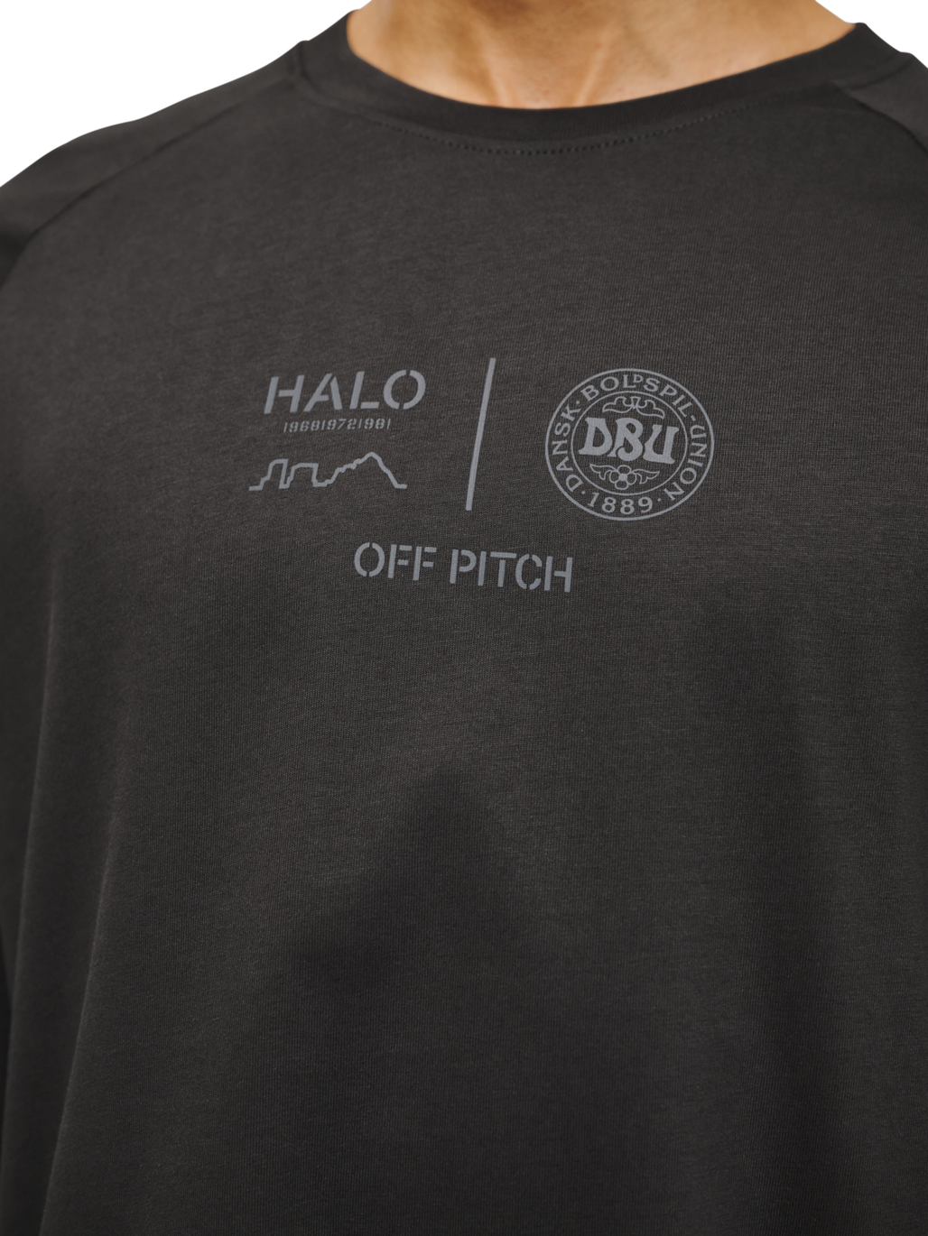 HALO DBU LS GRAPHIC T-SHIRT, RAVEN, model