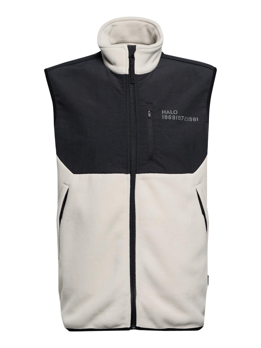 HALO BLOCKED FLEECE VEST, SILVER LINING, packshot