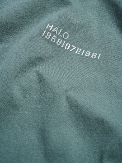 HALO COTTON TEE, WASHED GREEN, packshot