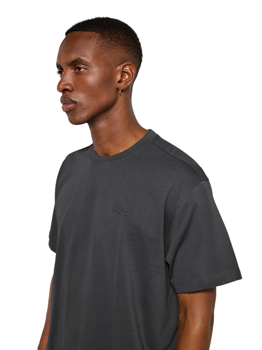 HALO LOGO T-SHIRT, ASPHALT, model
