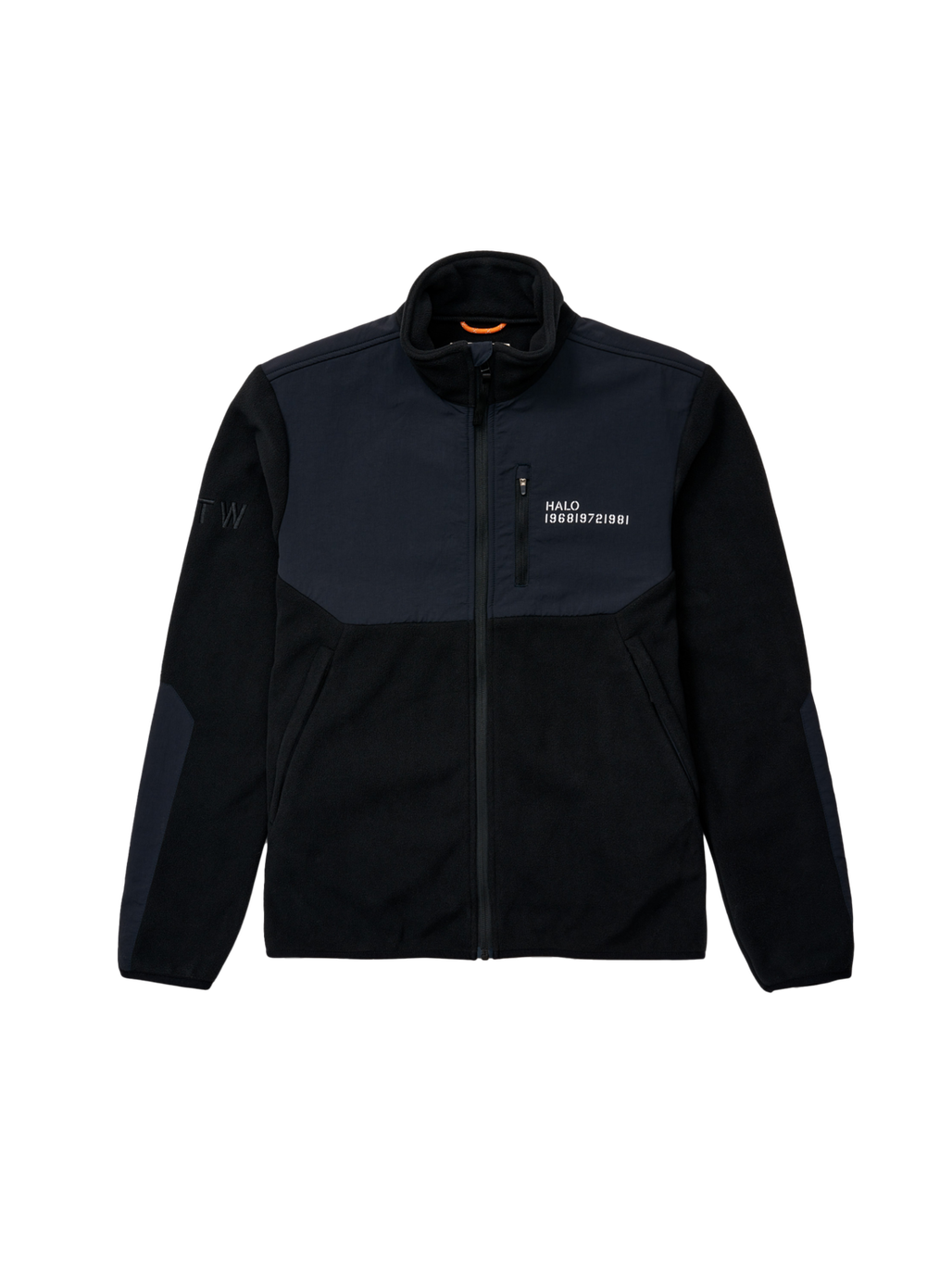 HALO BLOCKED ZIP FLEECE, BLACK, packshot