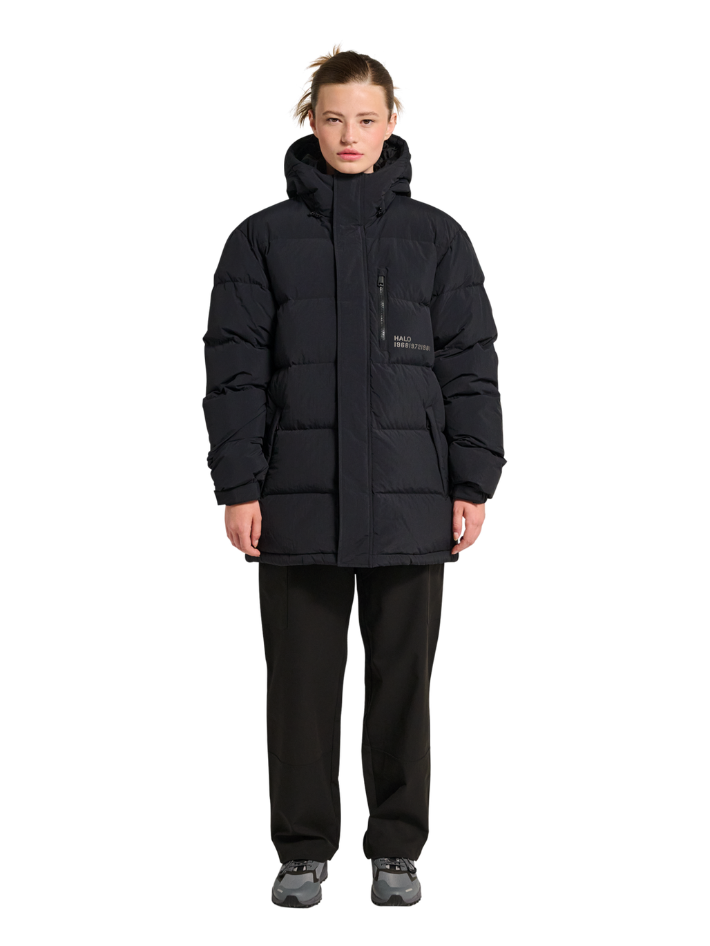 HALO MOUNTAIN DOWN JACKET, BLACK, model