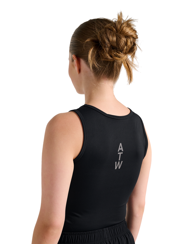 HALO WOMEN TRAINING TANK, BLACK, model
