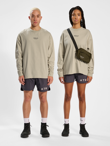 HALO HEAVY GRAPHIC T-SHIRT L/S, OYSTER GRAY, model