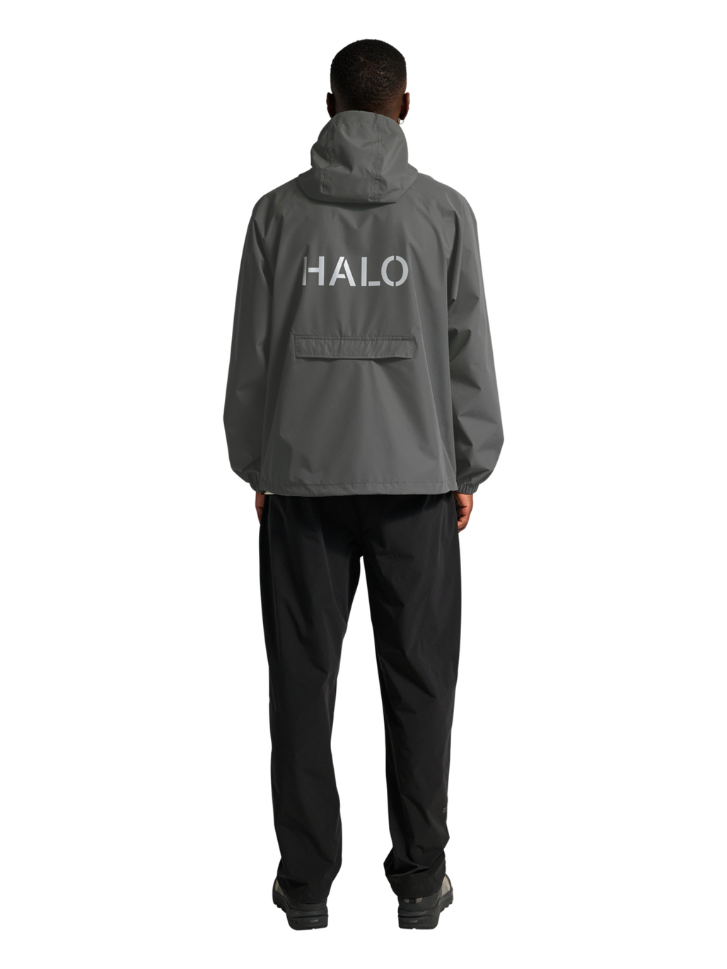 HALO RAIN JACKET, GUNMETAL, model