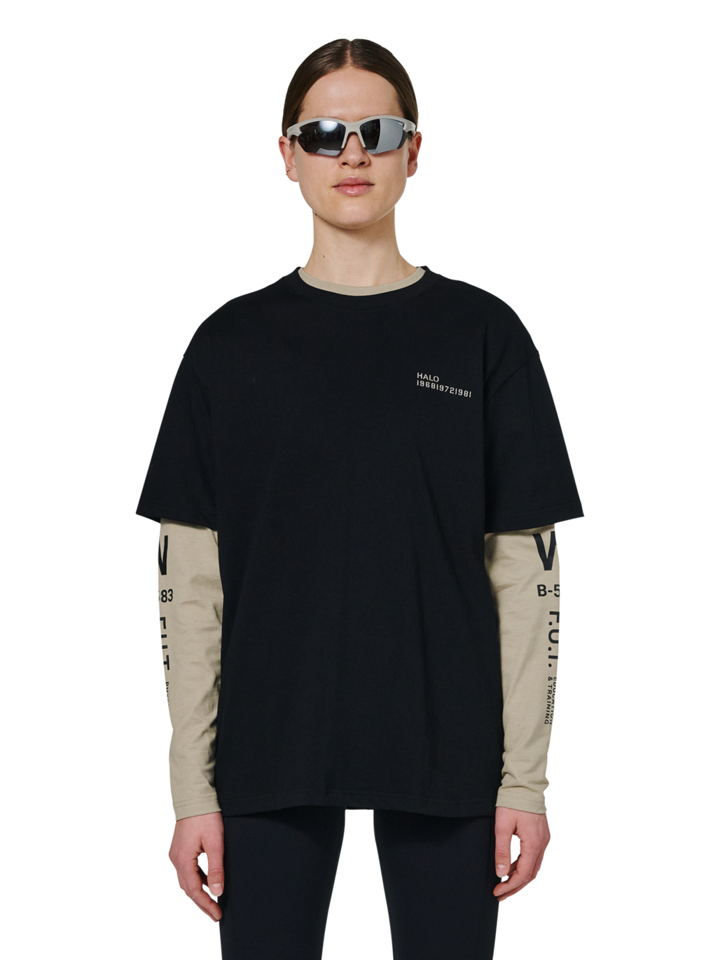 HALO GRAPHIC T-SHIRT, BLACK/SENECA ROCK/SR, model