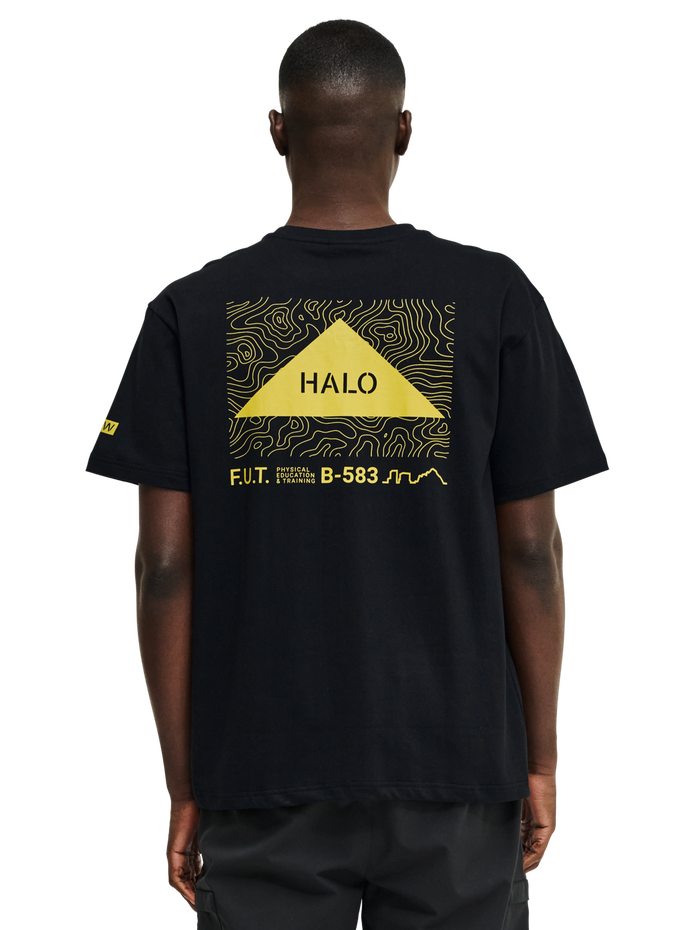 HALO GRAPHIC T-SHIRT, BLACK/WARM OLIVE, model