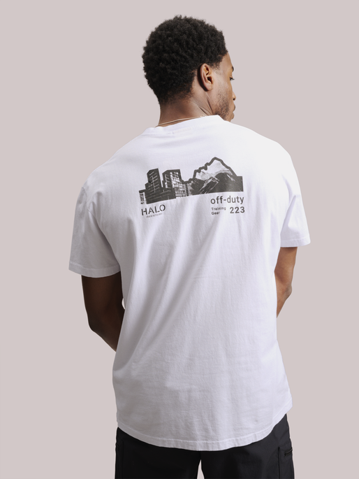 HALO OFF DUTY T-SHIRT, WHITE, model